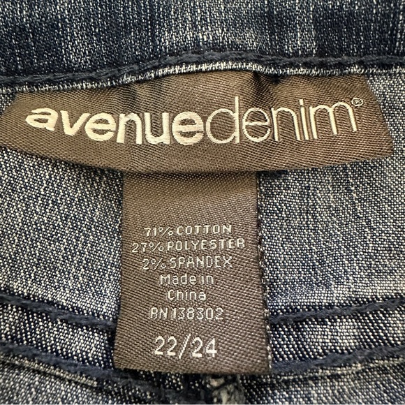 Avenue Denim Jean Skirt Midi Eyelet Plus Size 22/24 Cotton Blend Y2K 90s Western - Picture 3 of 8